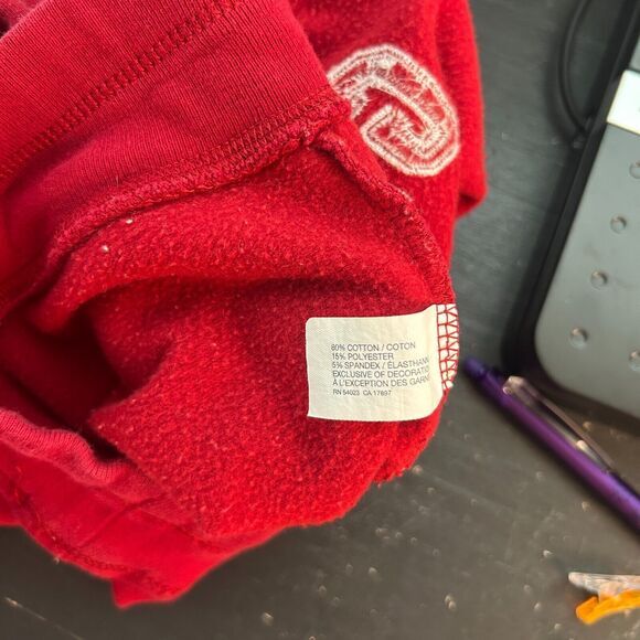 GAP‎ Womens Trackpants Size S Red Wide Leg Fleece Low Rise Baggy Spellout Y2k - Picture 8 of 10